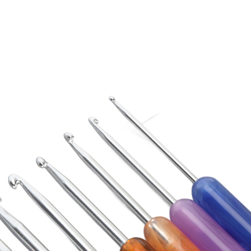 11PCS Set Knitting Crochet Hook Ergonomic Aluminum Crochet Hooks Set