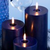 KONNI Navy Blue Pillar Candles Set of 3, 3"x 6"