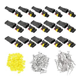 YIXISI 15 Sets Waterproof Quick Connectors, Waterproof Electrical Cable Connector Plug Kit, Wire Plug, Crimp Plug, Nylon Quick Connector (2 Pin x 5, 3 Pin x 5, 4 Pin x 5)
