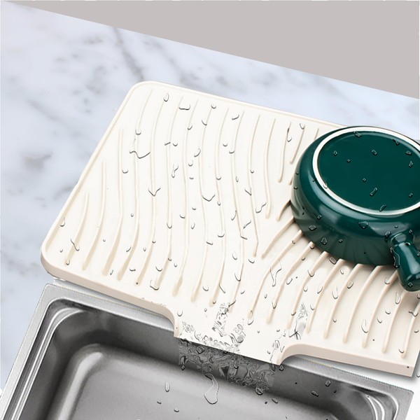 RoseFlower Dish Drying Mat, Large 15.7" x 13" Silicone Dish