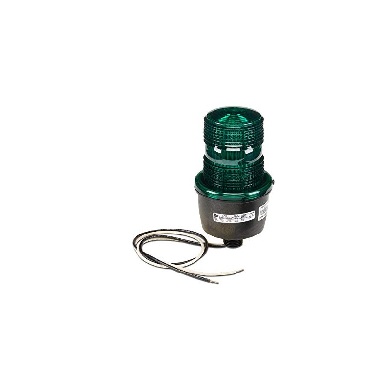 Federal Signal Low Profile Warning Light, Strobe, Green