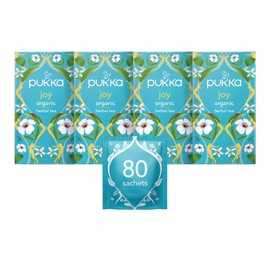 Pukka Herbs | Joy Organic Herbal Tea Box | Lemon, Orange, Lavender and Rose | Perfect For Uplifting Spirits | 4 Packs | 80 Tea Bags
