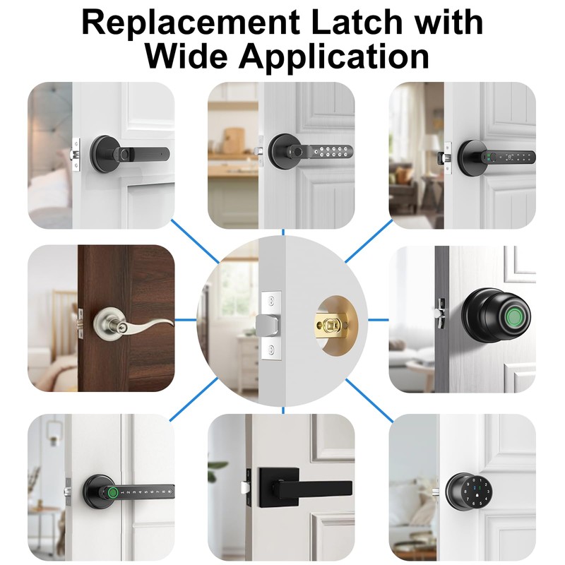 Foxgard Adjustable Deadlatch 2-3/8'' or 2-3/4'', Smart Door Knob Replacement