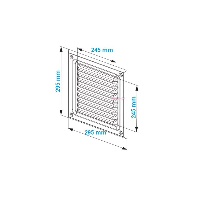 Stainless Steel Air Vent Grille 295mm x 295mm Metal Ventilation