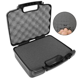 CASEMATIX 12" Customizable Foam Case for Portable Electronics - Hard Carrying Case with Pre-Diced Foam Interior for Use As Pico Projector Case, Microphone Case, Recorder Case and More