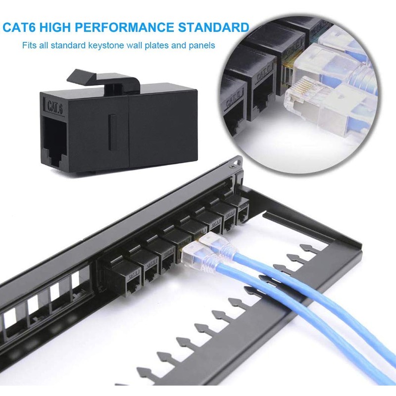 VANDESAIL 60 Pack Ethernet Couplers RJ45 Cat6 Keystone Coupler Cat5