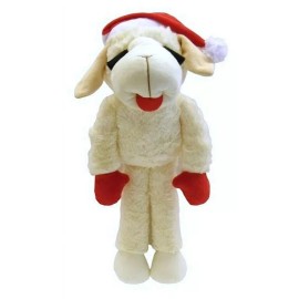 Multipet Jumbo Holiday Standing Lamb Chop With Santa Hat 20 Inches
