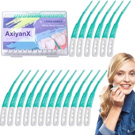AxiyanX 84PCS Portable Soft Dental Floss Picks,Soft Silica toothpicks,flossers for Adults Teeth Cleaning Tools,interdental Brushes Between Teeth,Disposable Dental Picks