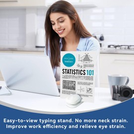Paper Holder Stand for Desk, Paper Stand for Desk When Typing, Document Holder, Portable Copies Stand Desktop Clamp for A4 Paper Documents Office Typing Reading -Blue
