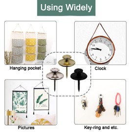 30 PCS Push Pins Picture Hanger Hooks, Double Headed Nails Push Pin Thumbtacks for Wall Hangings Picture, Decorative Small Hook Pins for Drywall Cork Board Home Office Photo Decorations