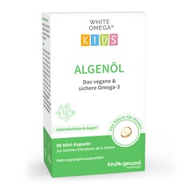 Algae Oil Capsules for Children - Vegan Omega-3 - No Carrageen - 330 mg DHA from Algae - 90 Mini Capsules