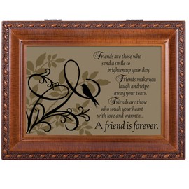 Cottage Garden A Friend is Forever Woodgrain Music Box/Rope Trim Box Plays That's What Friends are for