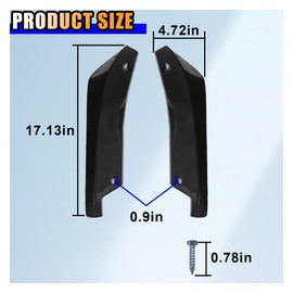 2PCS Car Rear Bumper Diffuser Spoilers, Universal Car Rear Bumper Lip Splitter Canard Diffuser, Car Side Fin Fenders Skirt Protector Exterior Decoration Trim for Car (Black)