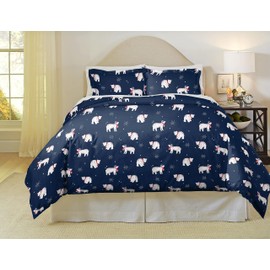 Pointehaven 180 GSM Cotton Flannel Duvet Set - Twin/Twin XL, Snow Bear