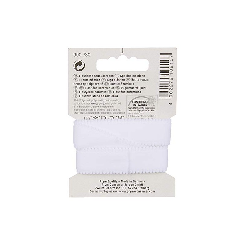 Prym 990730 Elastic Shoulder Straps, White, 9.3 x 6.7 x