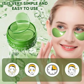 Parches de ojos Aloe Vera, Parches para las ojeras, Máscaras refrescantes de Aloe Vera para los ojos, Máscaras para las ojeras, Eliminador de bolsas de los ojos de Aloe Vera, 60Pcs