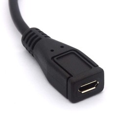 GLHONG Micro USB to Type C Cable Cord, 90 Degree Angled USB C Male to Micro B Female OTG Adapter Converter for MacBook Pro, Laptop, Android Devices (USB C/Type C Positive)