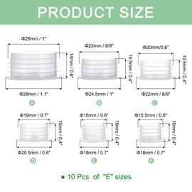 uxcell 10 Pieces Salt Shaker Stoppers 3/5in, Plastic Salt Shaker Plug Stopper Clear Replacement Plug Bottle Caps Reusable Clear Round Plastic End Cap for Bottles Pipes Flower Pots