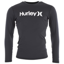 Hurley Mens OAO Quickdry Rashguard Ls Rash Guard Shirt, Black, S EU
