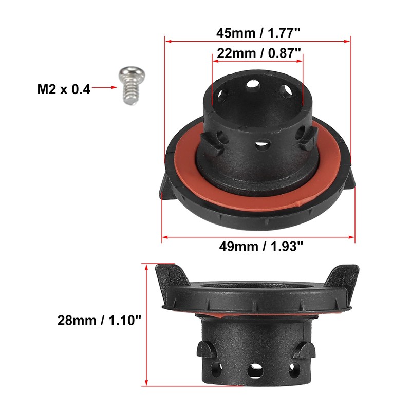 X AUTOHAUX 2pcs H13 LED Adapter Base Bulb Sockets Retainer