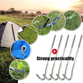 Rifrpha Pack of 16 Tent Pegs Camping 18 cm Tent Pegs Tent Pegs Stakes Storm Proof Pegs Camping Anti-Rust Tent Pegs Metal Pegs Pegs Stable for Plots Gardens Swimming Pools