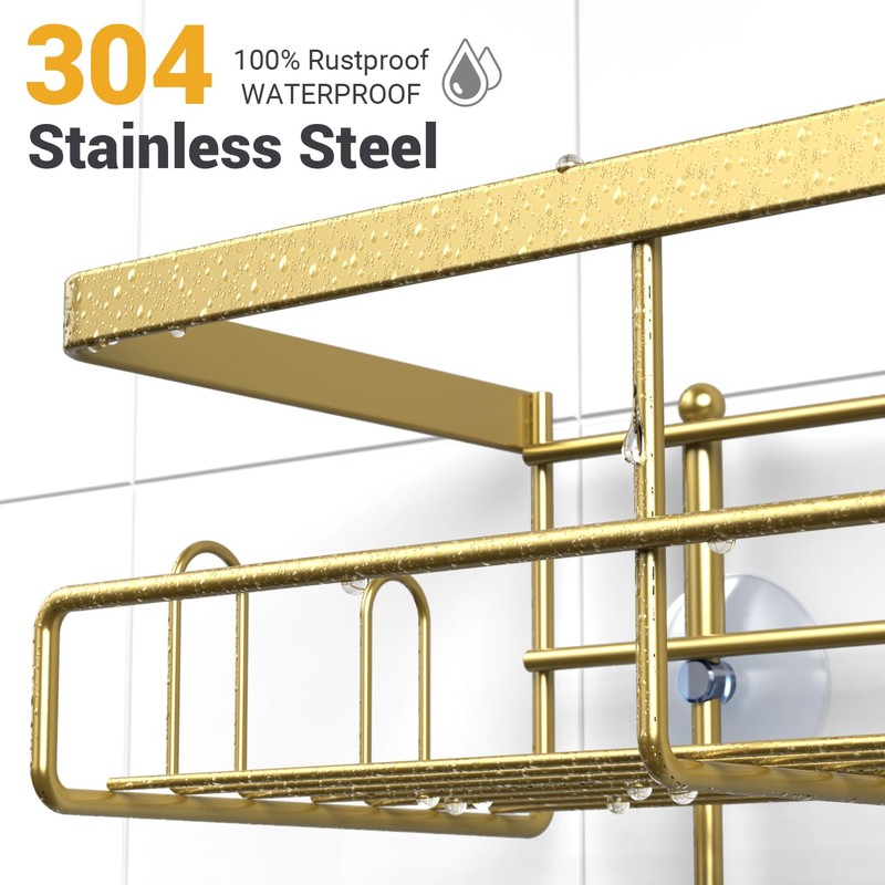 AKTECKE Shower Caddy Hanging Bathroom Organizer: Rustproof Shelf for Inside