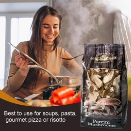Urbani Truffles Dried Porcini Mushrooms for Cooking - AAA Grade Aromatic Wild Dried Mushrooms for Cooking Soups, Sauces, Pasta, and Risotto, Vegan, Pure & All-Natural, Easy to Rehydrate, 1 Lb. Pack