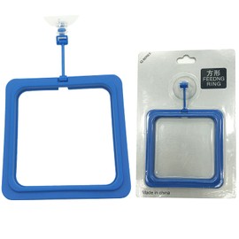 Bilindasly 1PCS Fish Feeding Ring Aquarium Square Floating Food Feeder Circle with Suction Cup for Aquarium Fish Tank