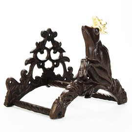 Sungmor Heavy Duty Cast Iron Garden Hose Holder | Water Hose Hanger Wall Mounted | Decorative Indoor Outdoor Hose Rack Reel | 50FT 75FT 100FT Water Hose Bulter Storage | Lovely Frog Metal Hose Stand