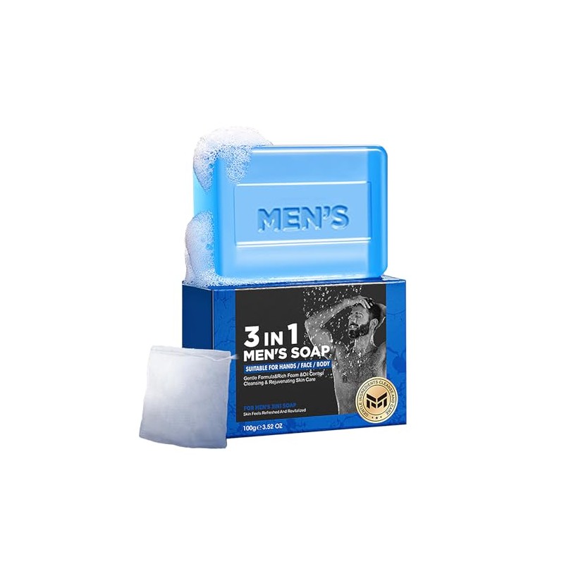 3 IN 1 Mens Soap Bar for Face and Body