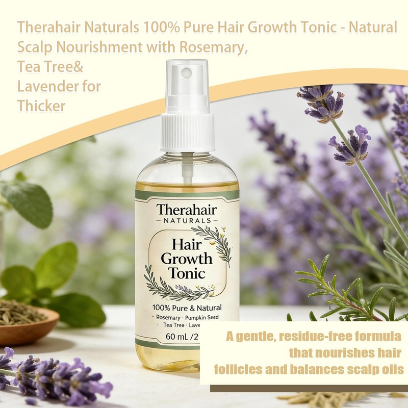 Therahair Naturals Hair Growth Serum，Thicker, Fuller Hair - 60 Ml