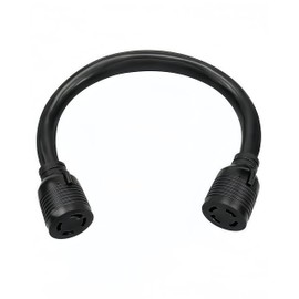 4-Pin NEMA Female to Female 30 Amp Adapter for Generator Distribution Equipment, 125V/250V Locking Connector and L14-30R to L14-30R Adapter, 1.5Feet