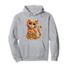 Fruit Loops Cat: A Rainbow of Whiskers Pullover Hoodie, gray