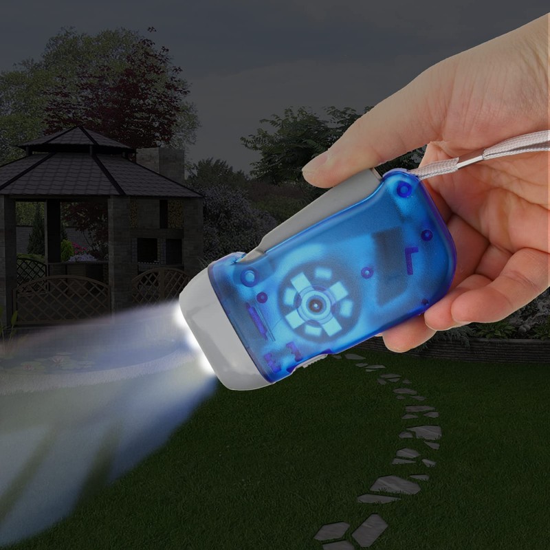 Angoily 3Pcs Hand Crank Flashlight,Wind Up Torch LED Flashlight,Hand Crank