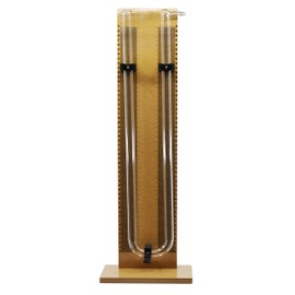 Demonstration Analog Manometer, 22.5 Inch - Used to Measure and Indicate Pressure of Liquids & Gases - Wood & Borosilicate 3.3 Glass - Eisco Labs