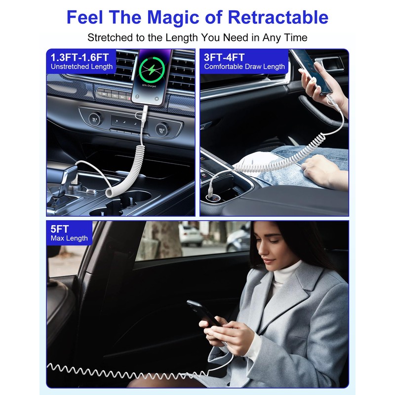 Pubiohs USB to Lightning and USB C Cable 2 in