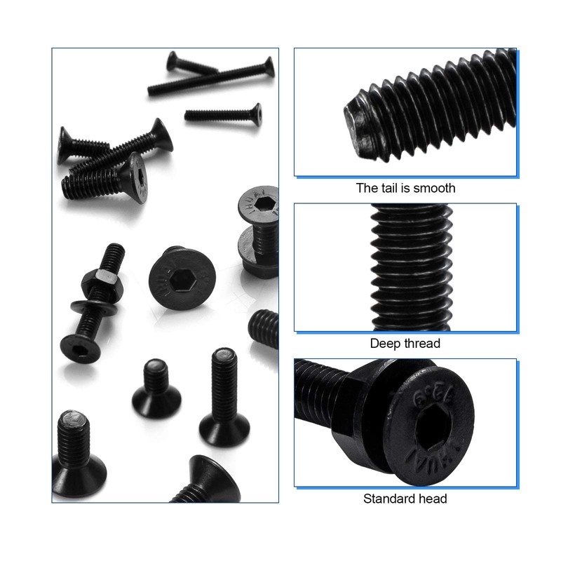 NINDEJIN 1060pcs 12.9 Grade Carbon Steel M2 M3 M4 M5