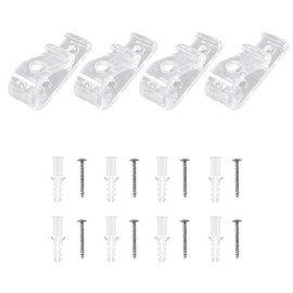 4 Sets Plastic Roman Roller Blind Chain Cord P Clips Hooks Child Safety Roller Blind Clips for Vertical Roman Roller Blinds with 8 Screws and 8 Plastic Pillars (Clear)