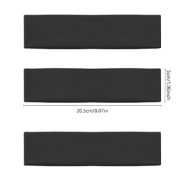 ALLY-MAGIC Stretchy Elastic Solid Headbands, Cotton Sports Hairband for Women Girls, Suitable for Yoga, Pilates, Running, Cycling Y6-TLFD (Black*3) One Size