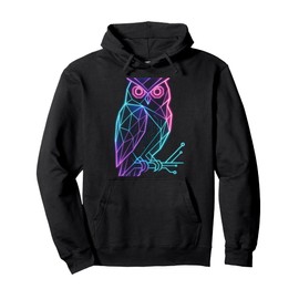 Geometric Owl - Art, Cyberpunk Pullover Hoodie