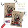 Patriotic Westie Burlap Garden Flag Set with Stand Animals Dog