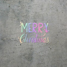 Decal Stickers of Merry Christmas (Hologram) (Set of 2) Premium Waterproof Vinyl Decal Stickers for Laptop Phone Accessory Helmet Car Window Mug Tuber Cup Door Wall Decoration - ANDVER1c63623HO