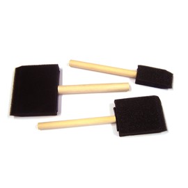 Major Brushes Wooden Handle Foam Brushes Set of 3