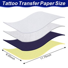 Phinus Tattoo Transfer Paper, 50 Sheets of Tattoo Stencil Paper, 8.25 X 11.75 inches A4 Size Stencil Paper - Commercial & Personal Use