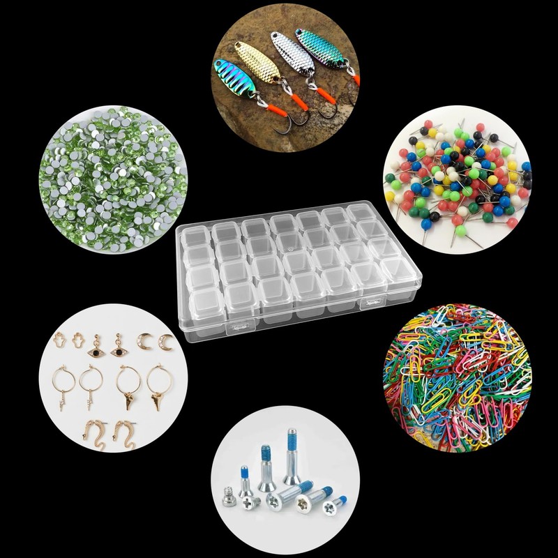 SimautHawk 1 Pack,28 Grids, Painting Bead Storage Containers, Arts Crafts