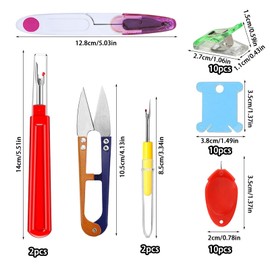36 Pcs Seam Ripper Set, Sharp Stitch Ripper with Scissors, Needle Threader, Plastic Floss Bobbin and Small Sewing Clip, Quick Stitch Unpicker for Sewing Tool, Thread Unpicker for Needlework,DIY Craft