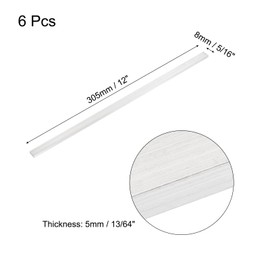 sourcing map 6 Pcs Square Aluminum Flat Bar, 13/64" (5mm) Thick x 5/16" (8mm) Width x 12" (305mm) Long 6061 Aluminum Flat Plate Solid New Mill Stock Silver for Industrial Building