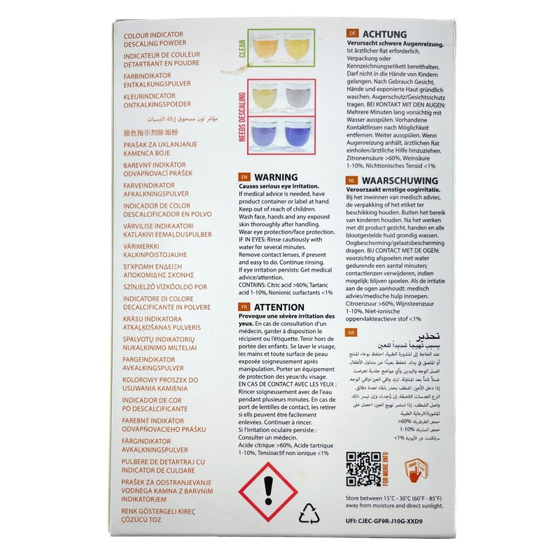 Cafetto Spectra Espresso Machine Descaler, Color Indicator Descaling Cleaning Powder