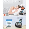 MeesMeek Digital Travel Alarm Clock, Black, 3.54 inch LCD Display,