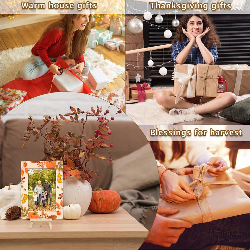 OXRUN Happy Fall Picture Frame, Thanksgiving Gifts, Autumn Harvest Keepsake